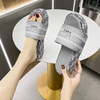 Femei cu Toc Plat Sandale cu Toc Doamnelor Catâri Pantofi 2021 Vara Noi de Femei Papuci de Moda Casual