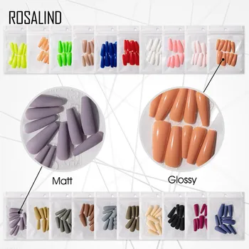 ROSALIND 10BUC/LOT Unghii False de Culoare Artificiale Unghii False Arta Pentru Manichiura Apăsați Pe Unghii Gel Instrumente Matt Gel de Design de Artă