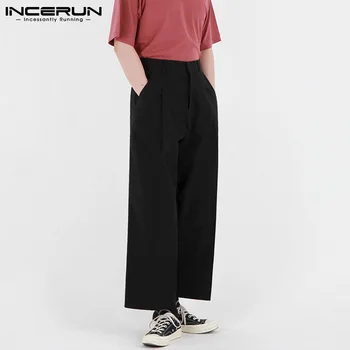 Moda Barbati Direct Pantaloni Culoare Solidă Streetwear Stil coreean Pantaloni Casual Barbati Joggeri 2021 Buzunare Pantalon INCERUN S-5XL