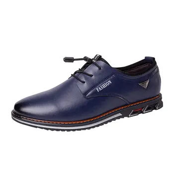 Moda Nouă Bărbați Pantofi Rochie Confortabil Low-Top Britanic Casual Mens Pantofi Singur Solid De Culoare Dantelă Sus Oamenii De Afaceri Formale Pantofi