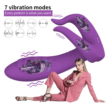 Trei-Motor Vibrator Biberon Masaj Moale Penis artificial Sex Shop sex Feminin Masturbari Instrument de G-spot Vagin Stimulator Jucarii Sexuale de Cuplu