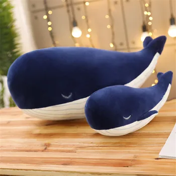 Balena Papusa Pernă De Pluș Umplute Pernă Moale Papusa De Desene Animate Balena Albastra Jucărie Moale