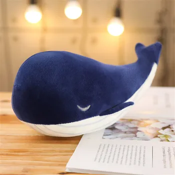 Balena Papusa Pernă De Pluș Umplute Pernă Moale Papusa De Desene Animate Balena Albastra Jucărie Moale