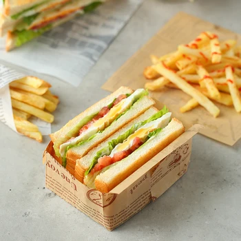 100 de Coli Stil American Hartie de Copt Sandwich Burger Înveliș Placă de Unică folosință din Hârtie Multi-functonal Bucătărie Hârtie de Patiserie