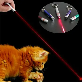 Creative Amuzant animale de Companie LED Laser de Jucarie Pisica cu Laser Jucărie Pentru Pisici Cat cu Laser Pointer Stilou Interactiv Jucărie de Culoare Aleatorii Dau Trei Baterii