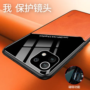 Pentru Xiaomi Mi 11 Pro Caz de Lux din Piele Moale textura magnet de protecție Capacul din Spate Caz Pentru xiaomi mi 11 11Pro Mi11 coajă de telefon