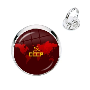 CCCP USSR Armatei Sovietice Red Star Inele Reglabile 16mm Cabochon de Sticlă de Artă Rotund rusă Insigne LOGO-ul de Bijuterii Cadou Pentru Prieteni