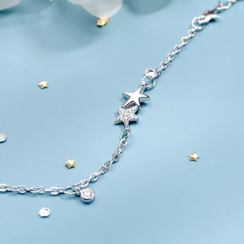 925 Sterling Silver Crystal Star Bratara Pentru Femei Brățară Farmec &Brățară de Partid Bijuterii SL347