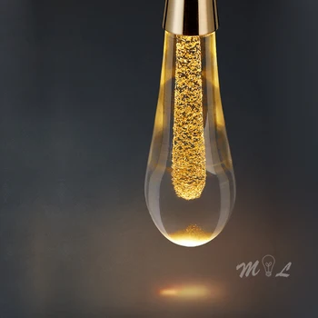 Noua Sticlă, Picături de Apă Pandantiv Lumini Led 2W Designer Lampa de Lux Suspensie Lampă de Agățat pentru Camera de zi Dormitor Lampa de Prindere