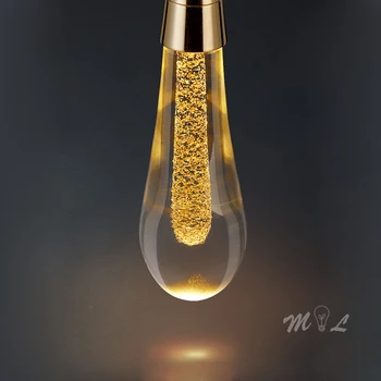 Noua Sticlă, Picături de Apă Pandantiv Lumini Led 2W Designer Lampa de Lux Suspensie Lampă de Agățat pentru Camera de zi Dormitor Lampa de Prindere