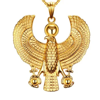 Antic Zeul Egiptean Horus Royal Falcon Eagle Pandantiv Din Otel Inoxidabil