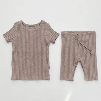 Vara Băiețel Nou-născut Haine Set Moale de Bumbac Tricou + pantaloni Scurti Pantaloni 2 buc Fete Copii Haine Copii Haine Set