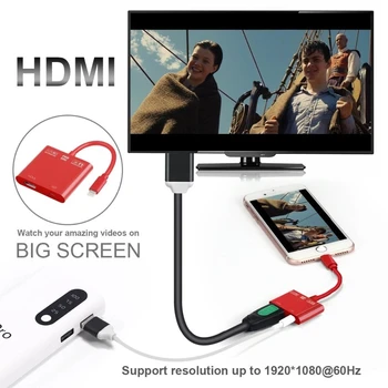 Lightning Pentru Cablu HDMI Pentru iPhone de sex Masculin La HDMI de sex Feminin Cablu HD AV Cablu Adaptor Suport pentru IPad Ipod IPhone IOS