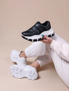 Femei Pantofi Sport Alb Velcro Negru Adidasi 2021 Sezonul de Vară
