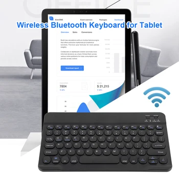 Tastatură fără fir 10-inch Wireless Keyboard Ultra-subțire Rotund Capac Multi-device Keyboard