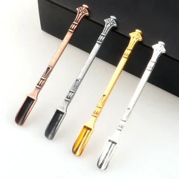 Mini Fum spatula Roman Tacamuri Cu Inel de Fum spatula Lingura de Medicina Lingura se Amestecă epocă de Cafea Sau Ceai Sniffer Metal 8cm
