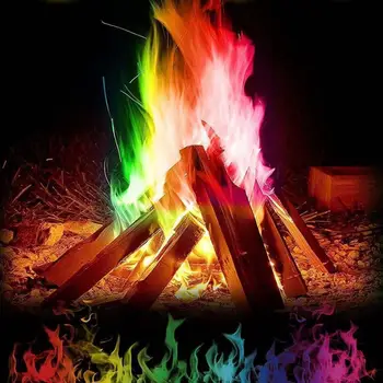 10g/15g/25g Foc Magie Colorat Flăcări Pulbere de Foc Plicuri Pirotehnice Truc de Magie în aer liber Camping Drumetii Instrumente de Joc