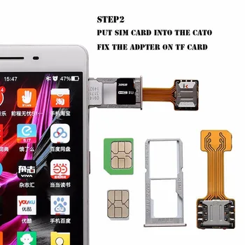Card Extender Dual SIM Adapter Extension Cable Slot Durable For Mobile Phone Android AS99