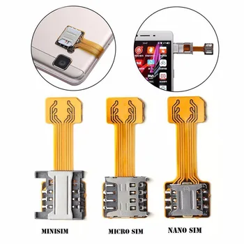 Card Extender Dual SIM Adapter Extension Cable Slot Durable For Mobile Phone Android AS99