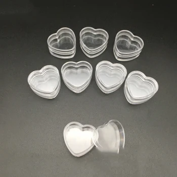 10buc Plastic transparent in Forma de Inima Crema de Cutii Goale de Plastic Clar Oală Borcan Cutii Cosmetice Machiaj Transparent Recipient
