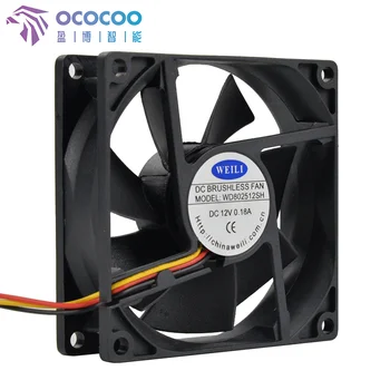 OCOCOO 80 x 80 x 25mm 12V de Răcire cu Apă Ventilator Cooler Pentru Semiconductoare de Răcire cu Apă de Calculator CPU Sistem de Radiator Ventilator de Răcire