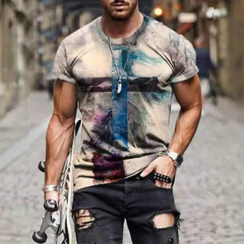 Cruce model de imprimare pentru bărbați T-shirt element nou stil de stradă 3D tricou unisex vara T-shirt stil casual trendy 2021