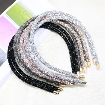 10buc/lot coreean Solid Sclipici Hairband pentru Fete Femei Strălucitoare Bomboane de Culoare Perla Flori Benzi Cerc Păr pentru Copii Accesorii de Par