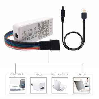 WS2812B IndividuaIIy AddressabIe Benzi cu Led-uri RGB WS2812 PixeI Lumina USB SP110 Bluetooth ControIIer Impermeabil 30/60/144 pixeIDC5V