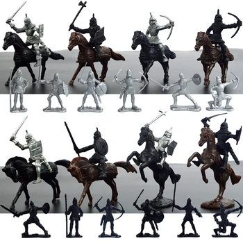 . 28x Medieval Cifre Knight & Cai Jucarii Set de Războinici, Soldați