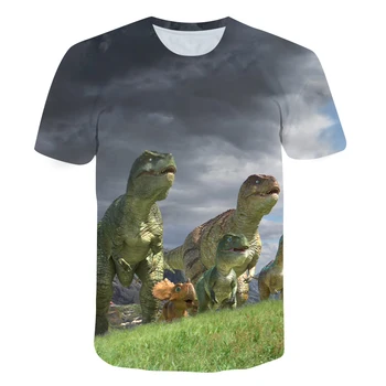 Nou-veniți pentru Bărbați T-shirt Dinozaur Jurassic 3D de Imprimare Barbati O-Neck Top Stradă de Moda Harajuku Haine