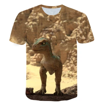 Nou-veniți pentru Bărbați T-shirt Dinozaur Jurassic 3D de Imprimare Barbati O-Neck Top Stradă de Moda Harajuku Haine