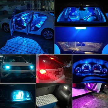 10PC W5W T10 194 Pahar de Locuințe Cob LED-uri Auto bec de 6000K 3000K Alb Verde Albastru Roșu Pană de Înmatriculare Lampa plafoniera Alb Diedo