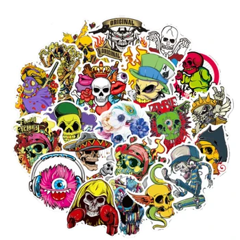 10/30/50PCS Desene animate Craniu de Groază Băiat Hip-Hop, Rock, Punk Graffiti Autocolant Notebook Impermeabil Chitara Decorare Jucării en-Gros