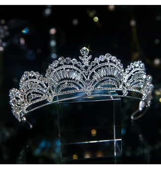 CC Nunta Coroana Femei Accesorii de Par Mireasa Diademe și Coroane de Logodna Bijuterii Romantic Bentițe Printesa Frizură QS01