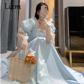 Lolita Fugit printesa albastru manșon de puf de epocă Romantic de basm palatul rochie intrigant design sentiment blând ceai rochie de petrecere
