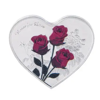 1 BUC 38mm Inima Ziua Îndrăgostiților Rose Monedă Comemorativă Te Iubesc Emulare Ziua Îndrăgostiților Moneda de Joc Ambarcațiuni