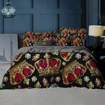 3D Set de lenjerie de Pat de Lux Red Rose Lenjerie de pat Romantic Plapuma fata de Perna Textile Acasă Regele Twin Regina Full size Cuvertură de pat
