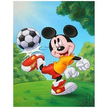 Disney Diamant Broderie Plină Piața De Foraj De Diamant Pictura Joc Fotbal Cu Mickey Mouse Cruciulițe Kituri De Mozaic Decor Acasă