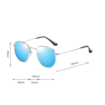DOKLY Noua Moda Albastru Rotund ochelari de Soare Real UV400 ochelari de Soare pentru Femei Vintage ochelari de Soare Polarizat Lentile Albastru