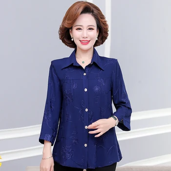 Femei De Primavara Toamna Broderie Bluza Rândul Său, În Jos Guler Singur Pieptul Doamnelor Bluze Nouă Sfert Maneca Bluza Feminin 2021 Noi