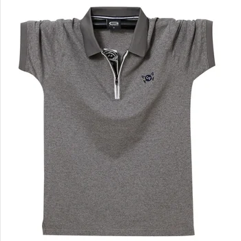 DAILOU Barbati Regular-fit Cotton Polo Shirt 2021 Vara Noi Oameni de Afaceri Casual Jumătate Fermoar Respirabil Tricou Polo Plus Dimensiune M-6XL