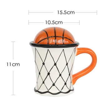 Creative drăguț Cafea cu Lapte Cana de Baschet Model micul Dejun fulgi de Ovăz inghetata de Ceai Cana de Cafea cu Mâner
