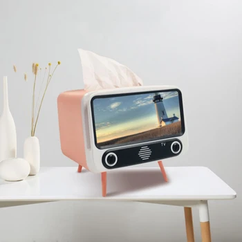 Stil Nordic TV Formă Țesutului Caseta Retro cu Suport pentru Telefon Multifunctional Suportul Creativ Cutie de Tesut Leneș Suport de Telefon Decor Dormitor