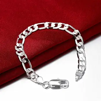 Fierbinte farmecul Argint 925 Bratari colier set de Bijuterii pentru femei, bărbați 8MM lanț Moda Cadouri de Partid