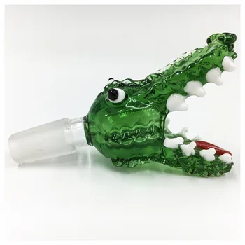Mini Bol de Sticlă 14mm/18mm Dimensiune Comună de sex Masculin Crocodil Forma a Gurii de Fumat Adaptor de Fixare pentru Platforme de foraj Barbotor Apă Bong