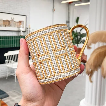 350ml de Lux Nobil Design Mozaic Cani de Cafea Nordic Ins Fierbinte Aur, Pictura, Ceramica Cesti de Apa
