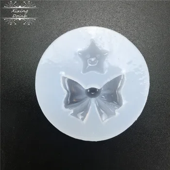 DIY star forma de arc mucegai silicon decorare tort instrument oglindă de cristal picătură de lipici instrument de luare de rășină zgura mucegai