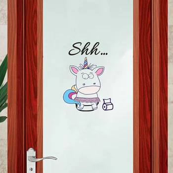 Desene animate Unicornul de Toaletă Autocolante Creative Autocolant Perete Impermeabil Acasă Baie LAVOAR Decor Decalcomanii Diy Amuzant Vinil de Artă Murală