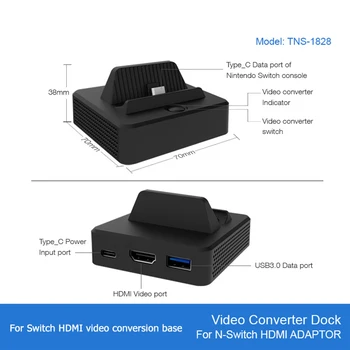 Portabil de Încărcare Stație de Andocare pentru Nintendo Comutator NS compatibil HDMI la TV Video Adaptor de Conversie de Tip C, Incarcator Stand