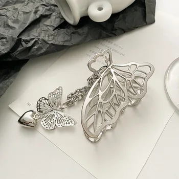 Noi 4 Stiluri de Argint de Epocă Ciucure Lung Fluture Metal Gheare de Păr Dragoste Pandantiv clesti de Crab pentru Femei Accesorii Bijuterii